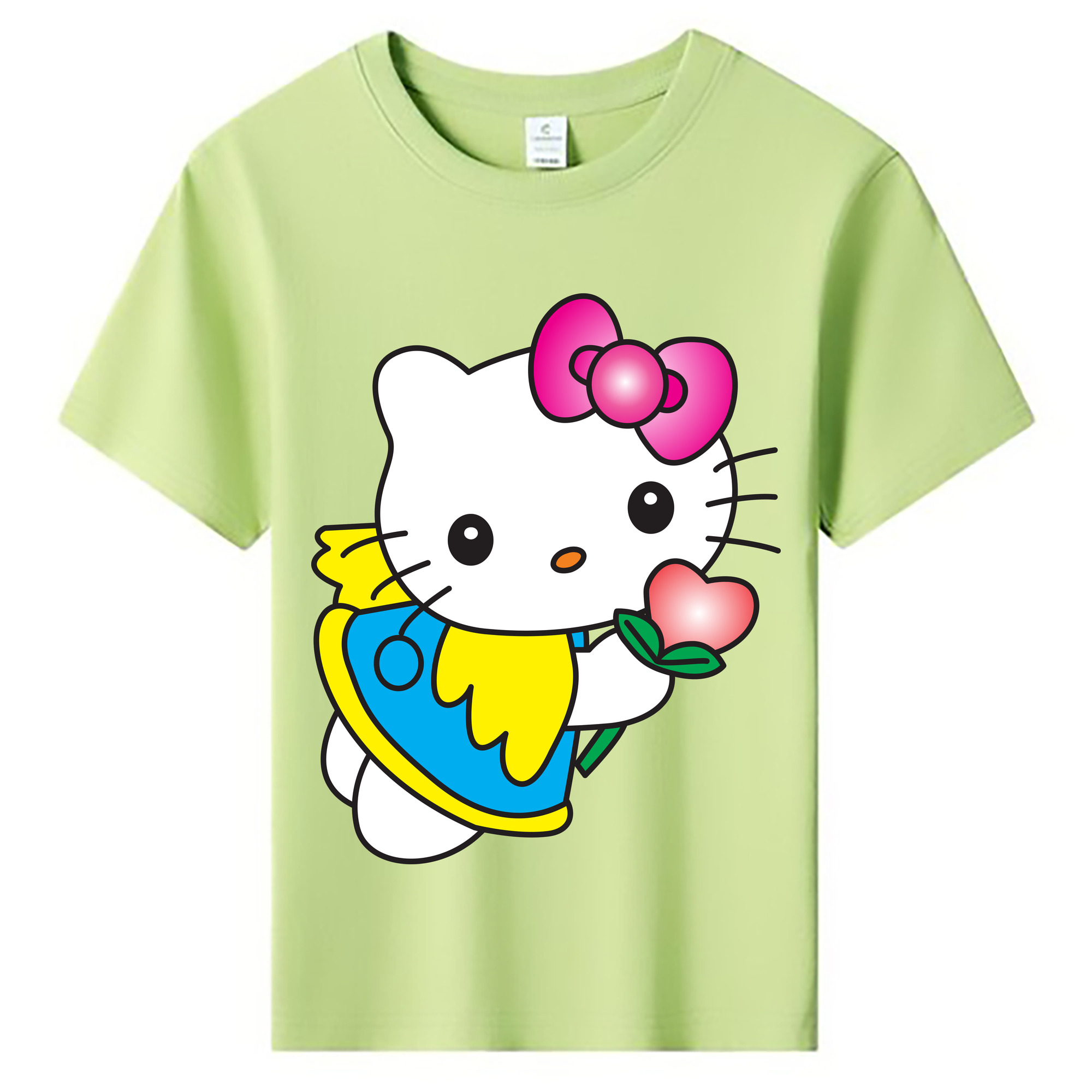 （画像用） Hello Kitty ハローキティ 綿100％キッズTシャツ（フロントプリント）